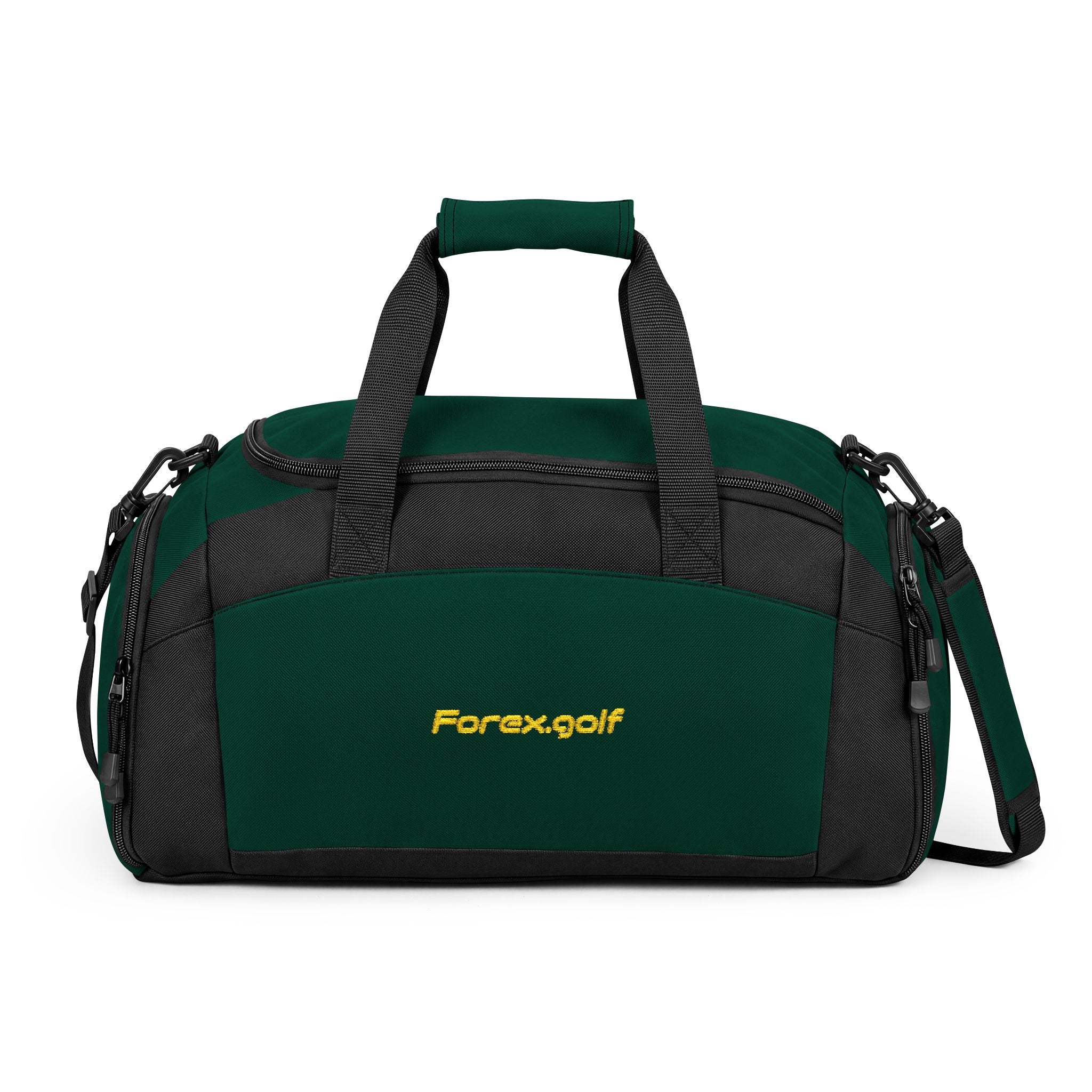 Embroidered Black Gym Bag – Durable Duffel with Yellow 'Forxugolf' Logo