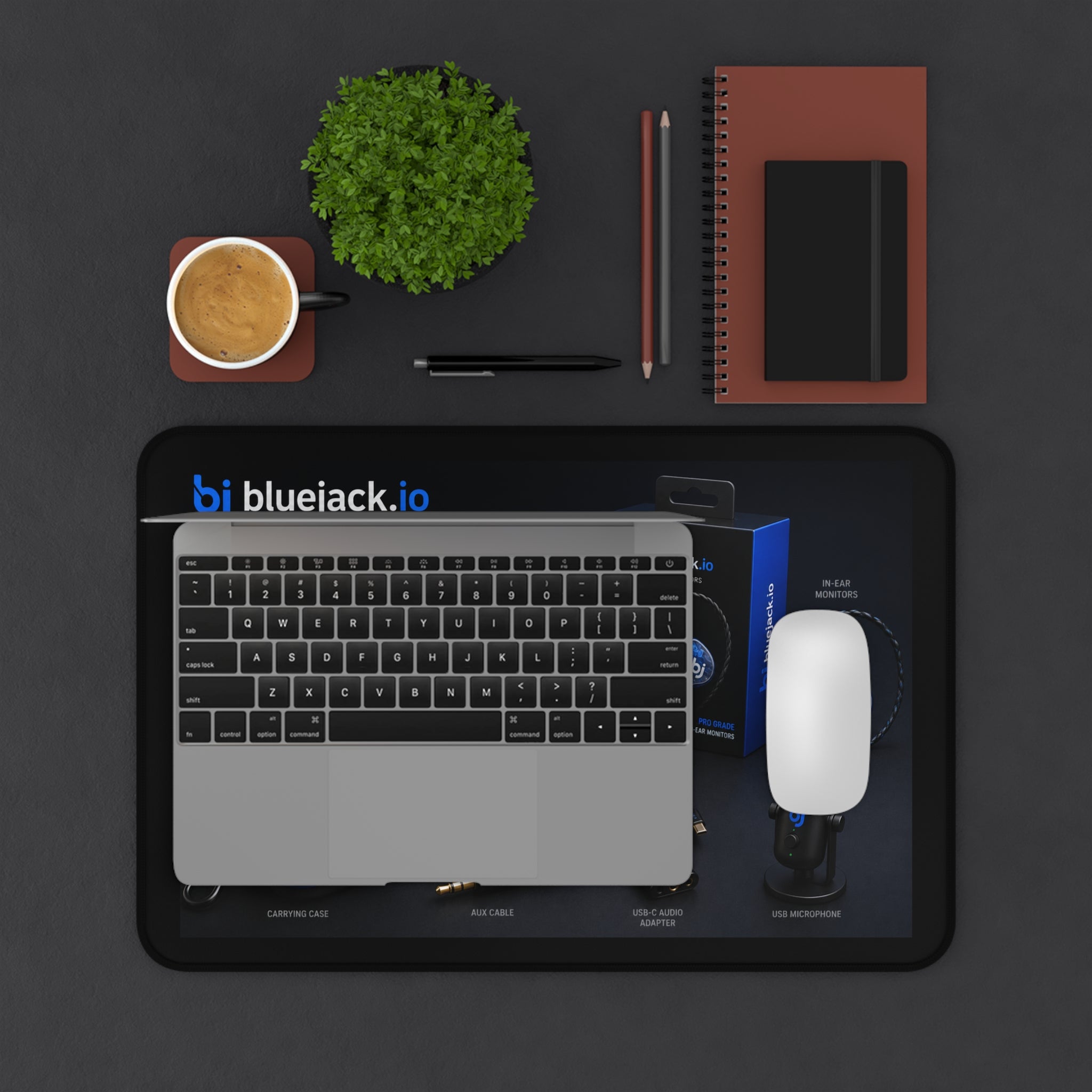 Bluejack.io Tech Desk Mat — Gaming/Workstation Mouse Pad