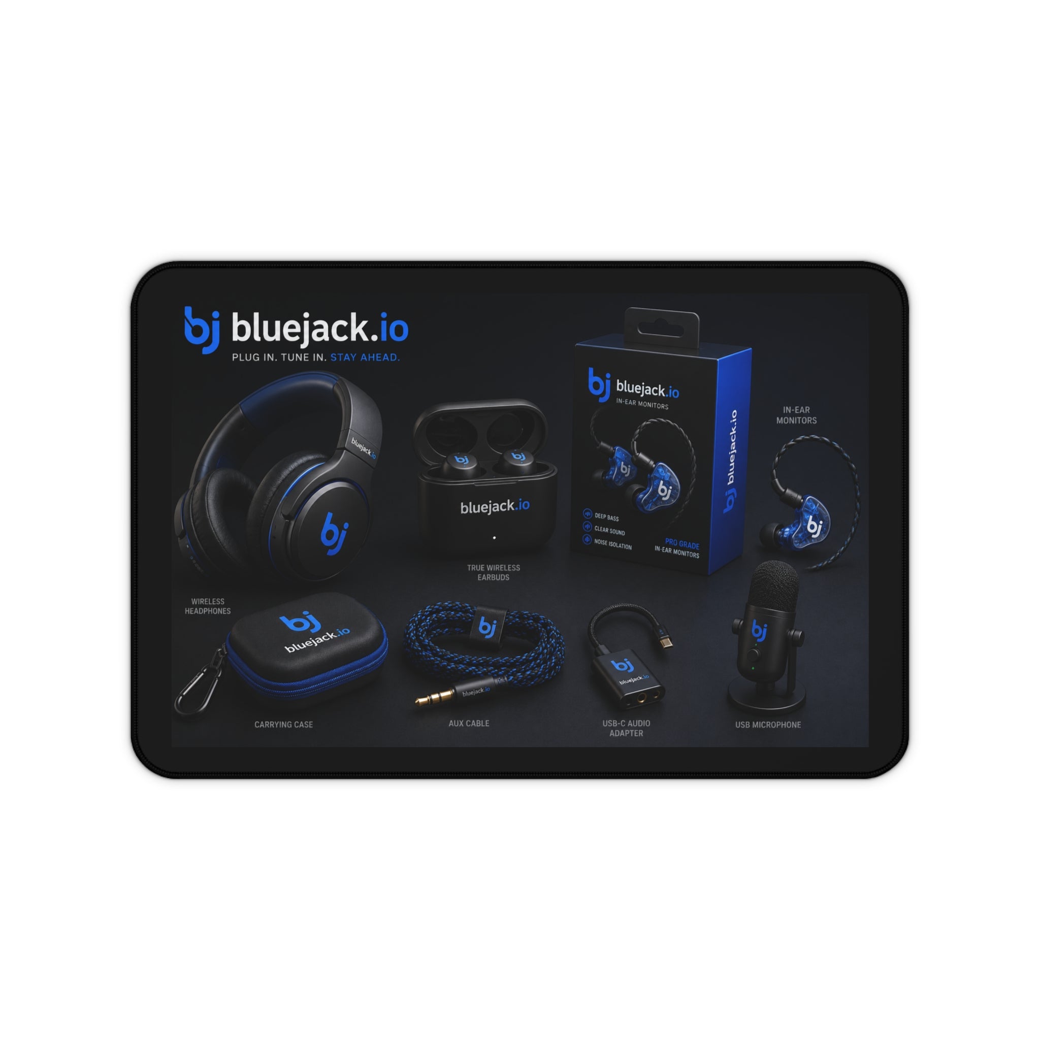 Bluejack.io Tech Desk Mat — Gaming/Workstation Mouse Pad