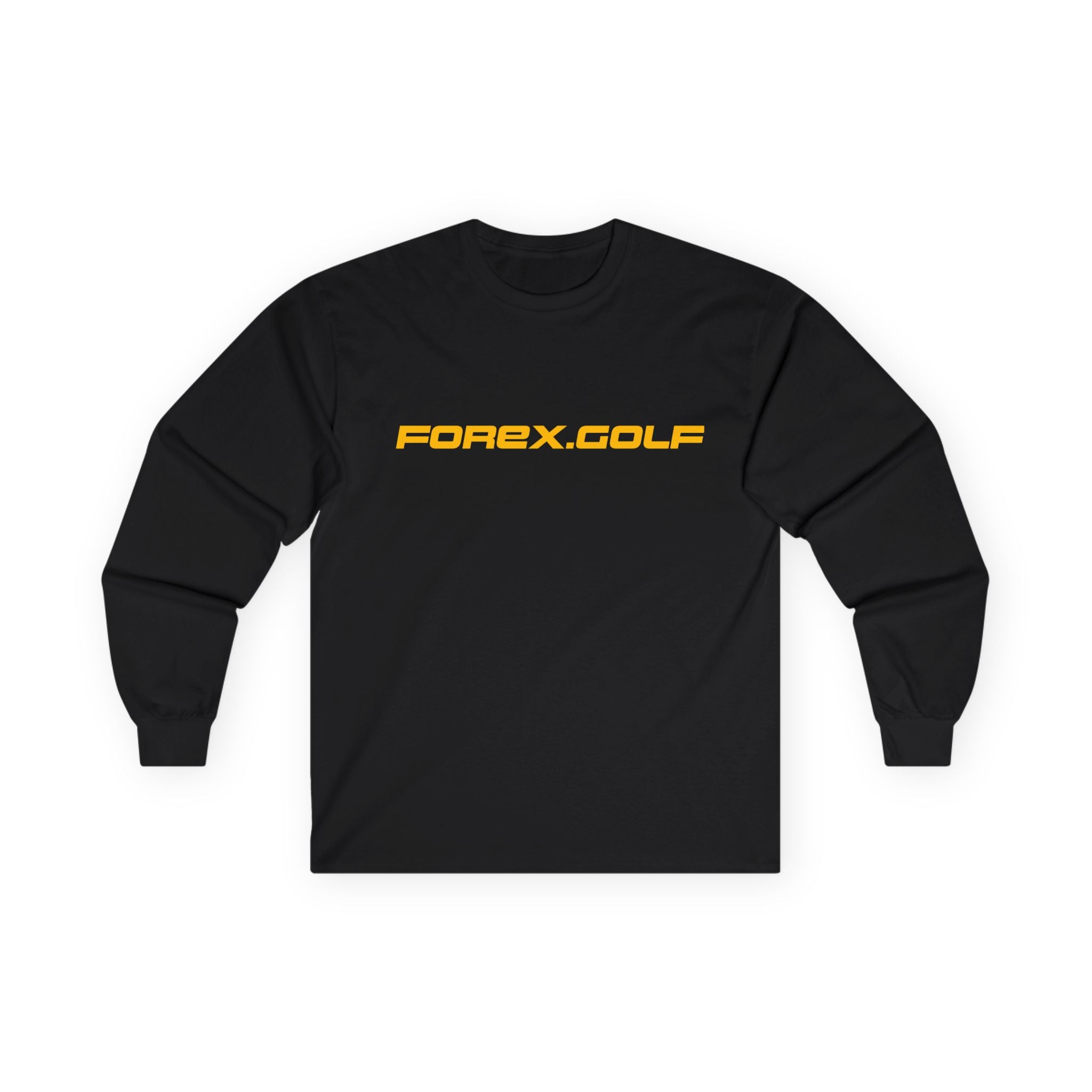 Forex.Golf Logo Long Sleeve Tee – Black Athletic Golf Shirt