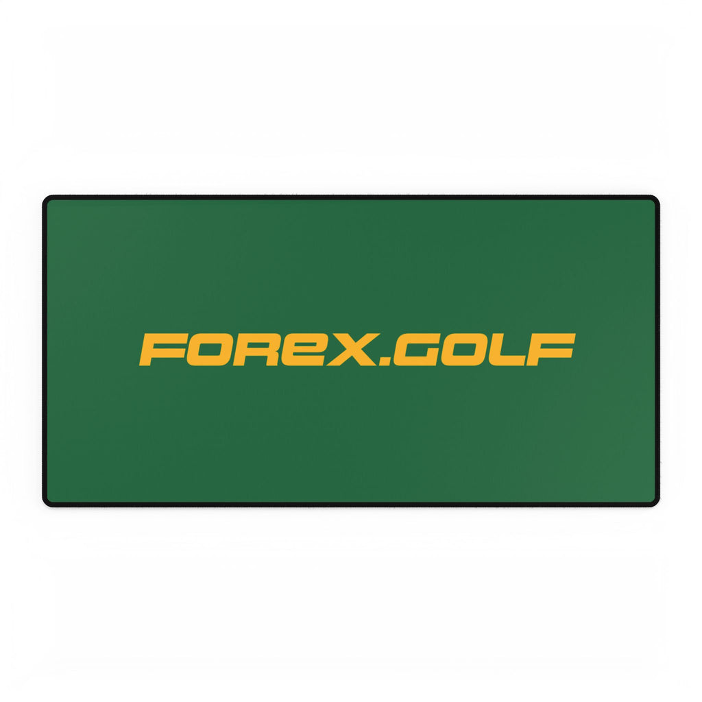 Forex.Golf Desk Mat — Green Gaming/Office Desk Pad with Yellow Logo