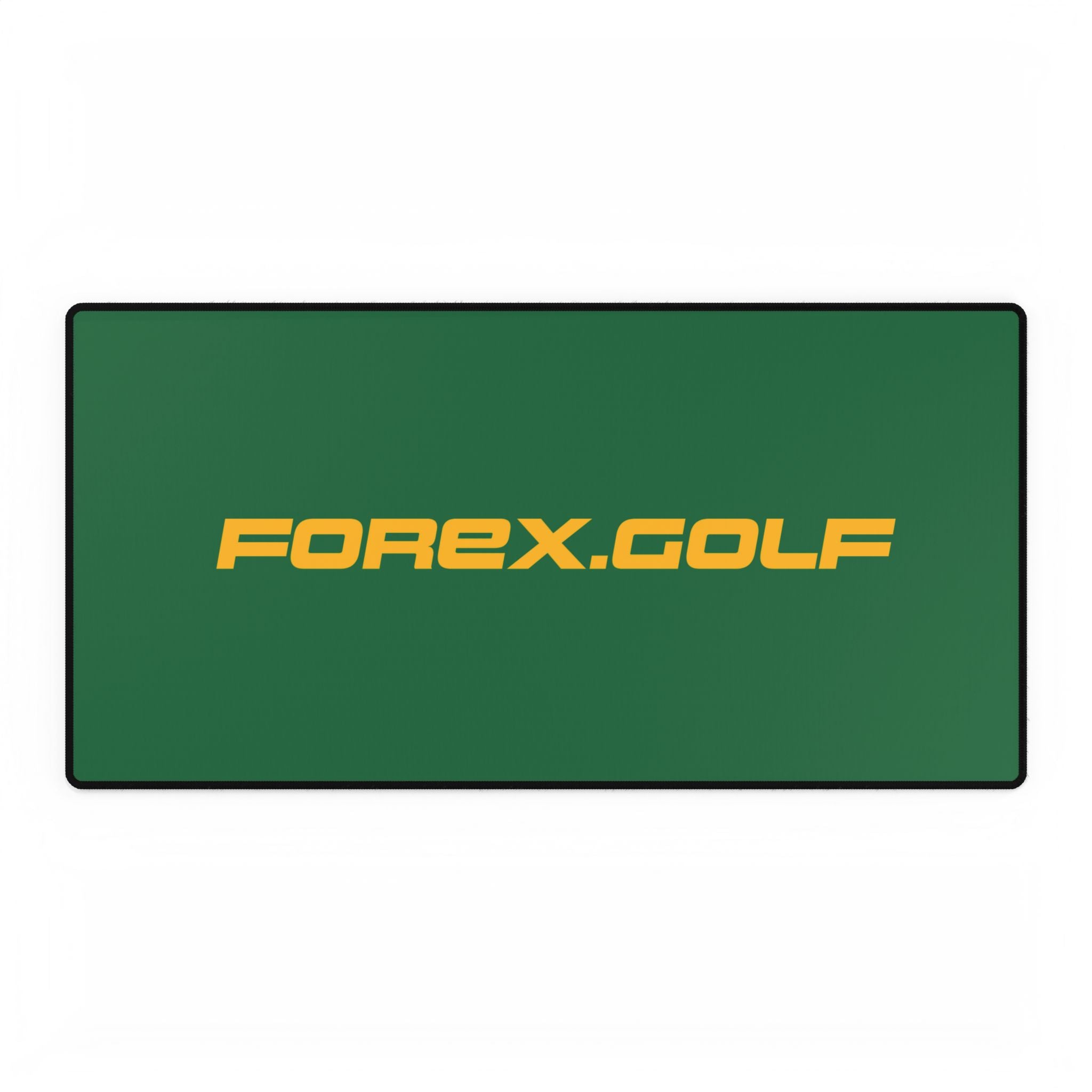 Forex.Golf Desk Mat — Green Gaming/Office Desk Pad with Yellow Logo