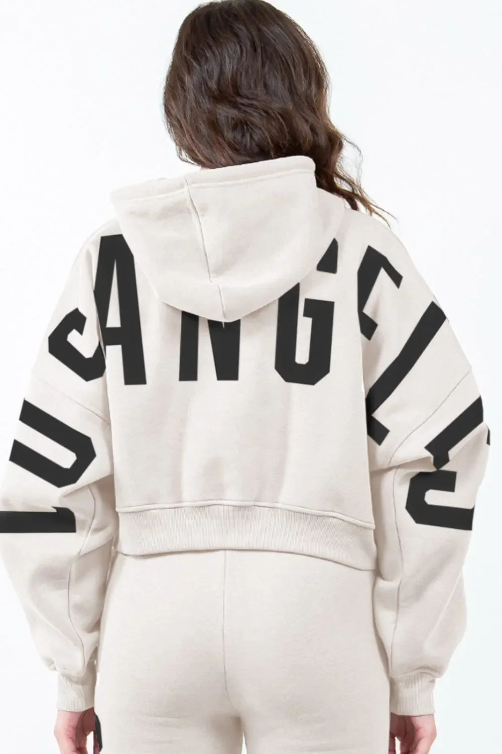 Urban Chic Letter Graphic Cropped Hoodie