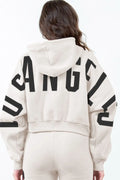 Urban Chic Letter Graphic Cropped Hoodie