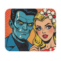 Blue Jack and Daisy Jack Pop Art Couple Mouse Pad — Retro Comic Desk Mat