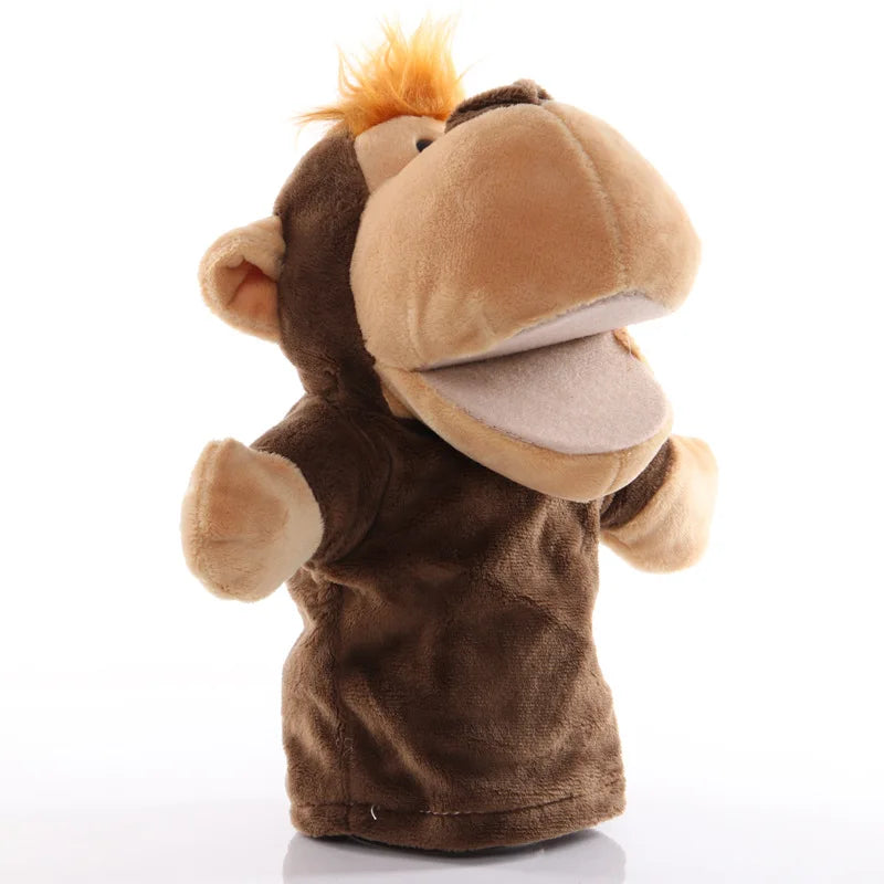 Stuffed Plush Animal Hand Puppet Finger Muppet Doll Toy Story Telling Educational Figure Decompressing Lion Monkey Gift for Kids