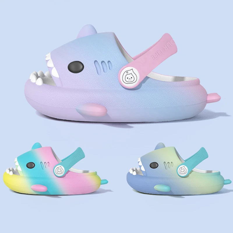 Pallene Lovely Kids Shark Slippers Fashion Baby Cartoon Slippers Girls Boys Home Non-slip Sandals Children Outdoor Beach Slides