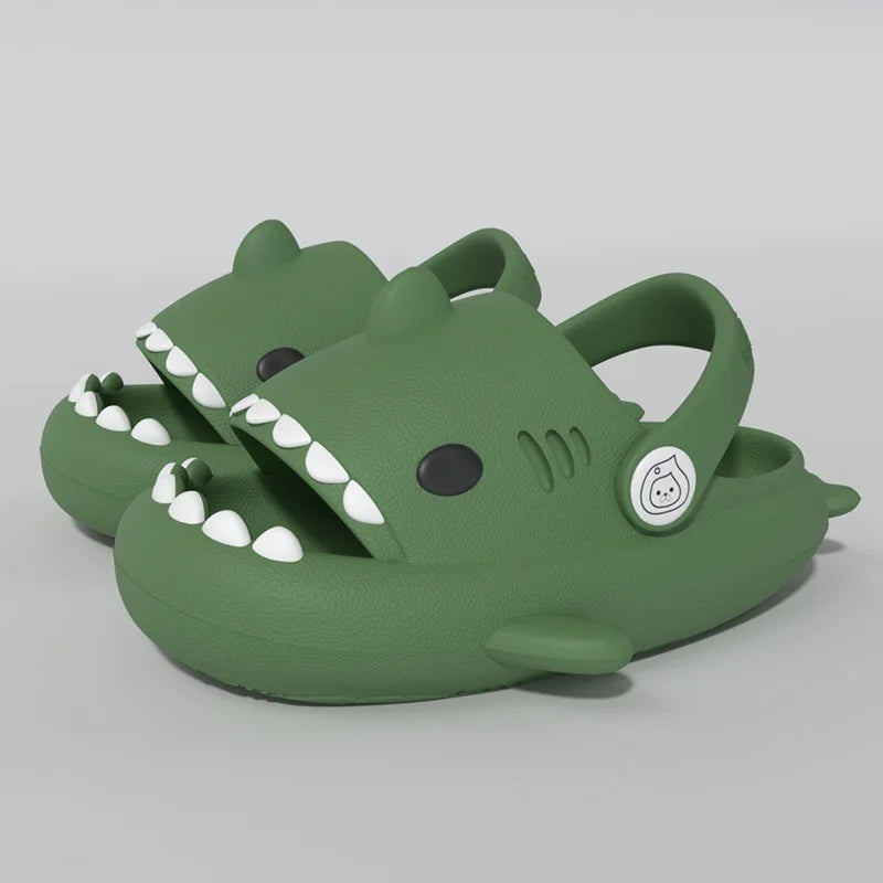 Pallene Lovely Kids Shark Slippers Fashion Baby Cartoon Slippers Girls Boys Home Non-slip Sandals Children Outdoor Beach Slides