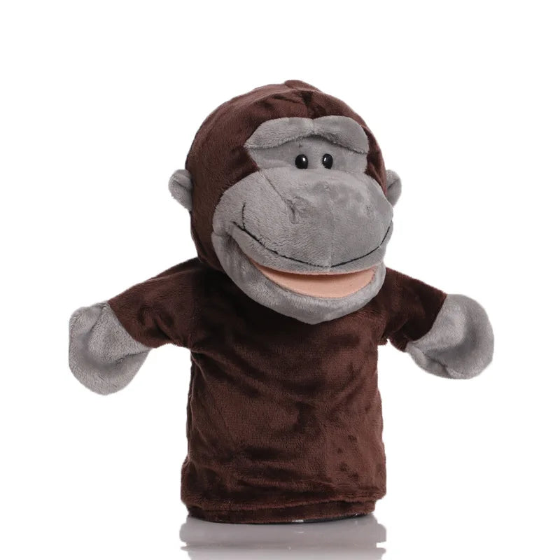 Stuffed Plush Animal Hand Puppet Finger Muppet Doll Toy Story Telling Educational Figure Decompressing Lion Monkey Gift for Kids