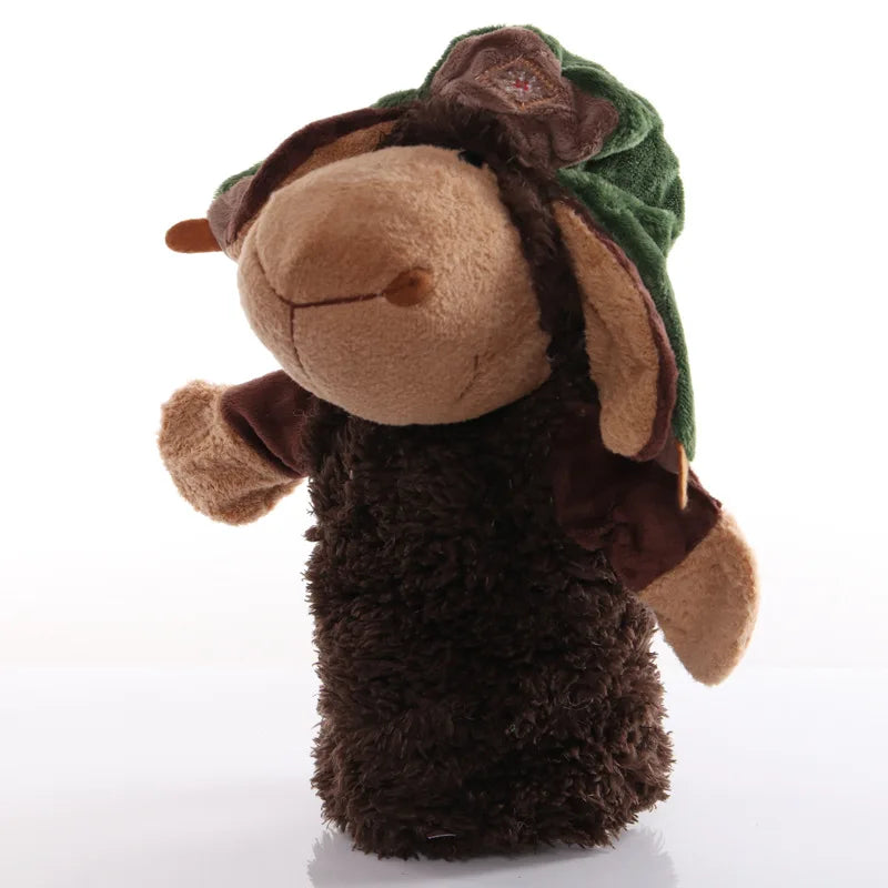 Stuffed Plush Animal Hand Puppet Finger Muppet Doll Toy Story Telling Educational Figure Decompressing Lion Monkey Gift for Kids