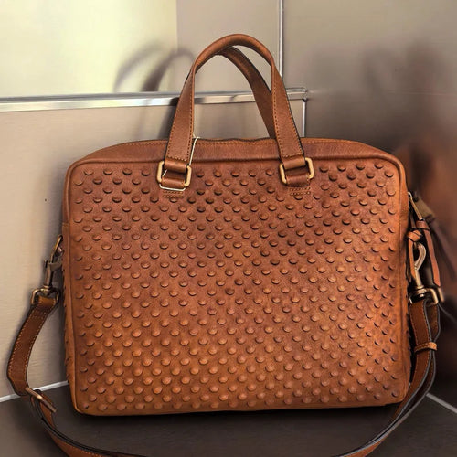 2024 Ruil Retro Men's Crossbody Bag Fashion Crazy Horse Leather briefcase Business handbag