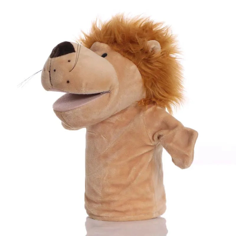 Stuffed Plush Animal Hand Puppet Finger Muppet Doll Toy Story Telling Educational Figure Decompressing Lion Monkey Gift for Kids