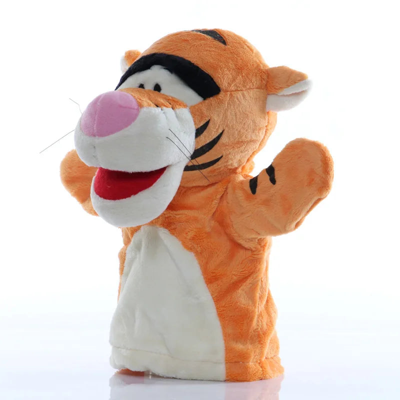 Stuffed Plush Animal Hand Puppet Finger Muppet Doll Toy Story Telling Educational Figure Decompressing Lion Monkey Gift for Kids