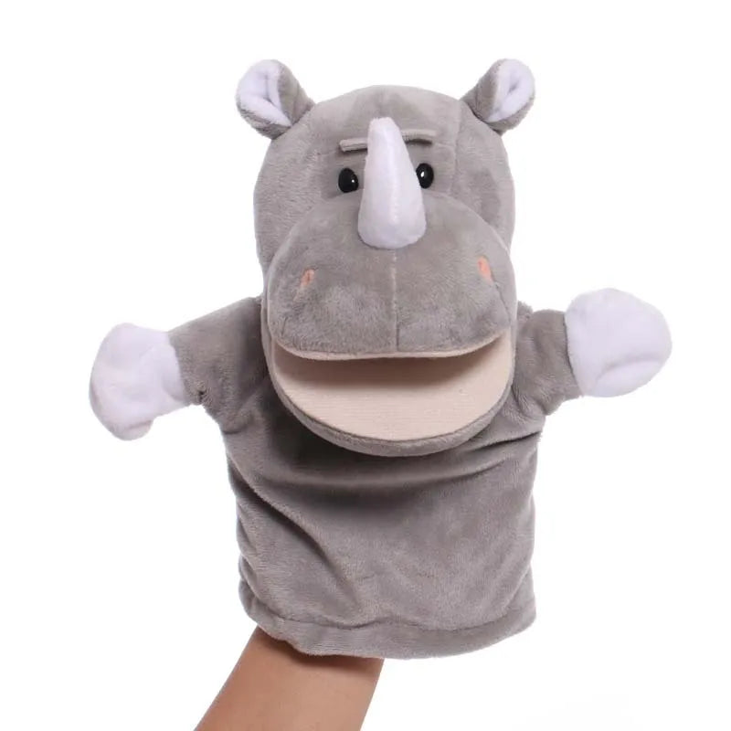 Stuffed Plush Animal Hand Puppet Finger Muppet Doll Toy Story Telling Educational Figure Decompressing Lion Monkey Gift for Kids