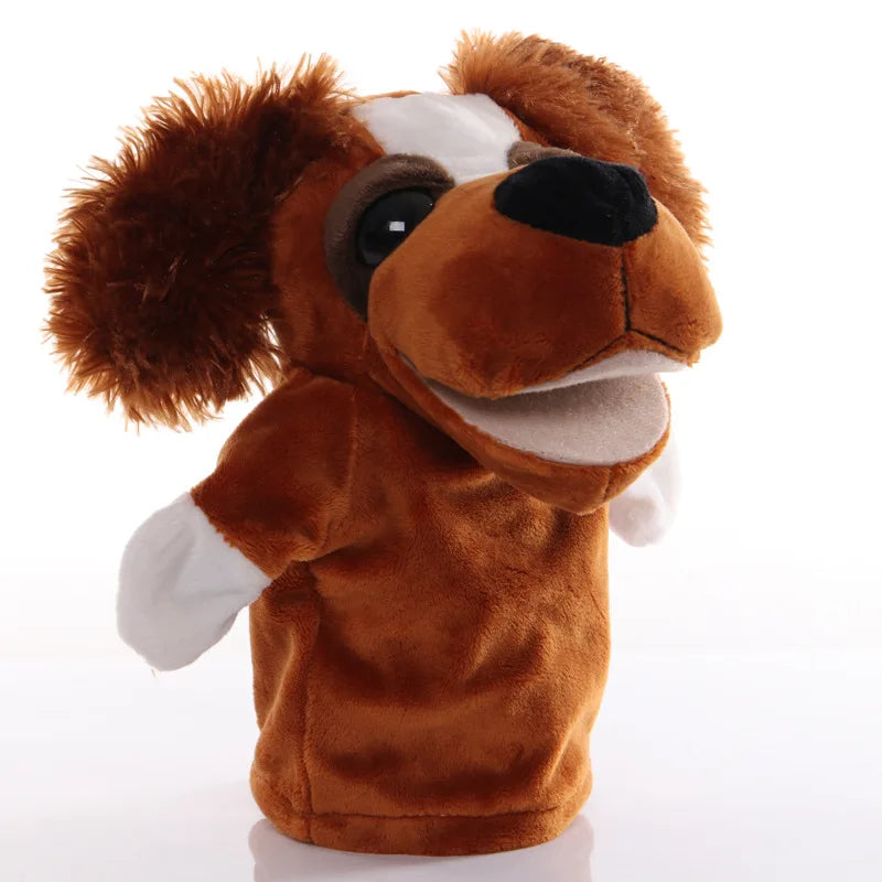 Stuffed Plush Animal Hand Puppet Finger Muppet Doll Toy Story Telling Educational Figure Decompressing Lion Monkey Gift for Kids