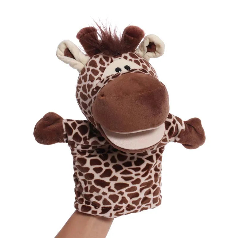 Stuffed Plush Animal Hand Puppet Finger Muppet Doll Toy Story Telling Educational Figure Decompressing Lion Monkey Gift for Kids