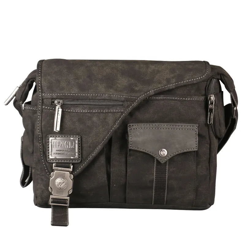 Ruil Men Canvas Multifunction Crossbody Bag Retro Handbags Travel Wear Resistance Shoulder Messenger Bags Leisure Package bolsa