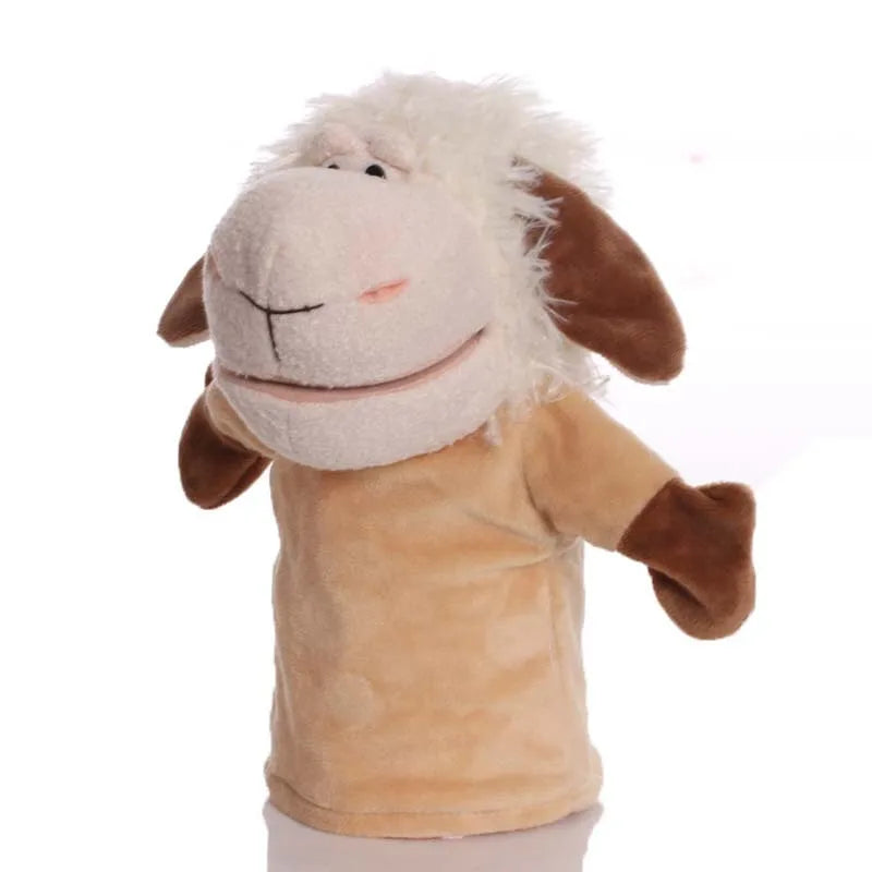 Stuffed Plush Animal Hand Puppet Finger Muppet Doll Toy Story Telling Educational Figure Decompressing Lion Monkey Gift for Kids