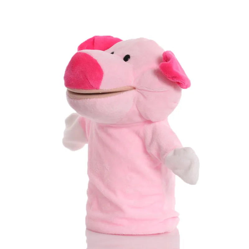 Stuffed Plush Animal Hand Puppet Finger Muppet Doll Toy Story Telling Educational Figure Decompressing Lion Monkey Gift for Kids
