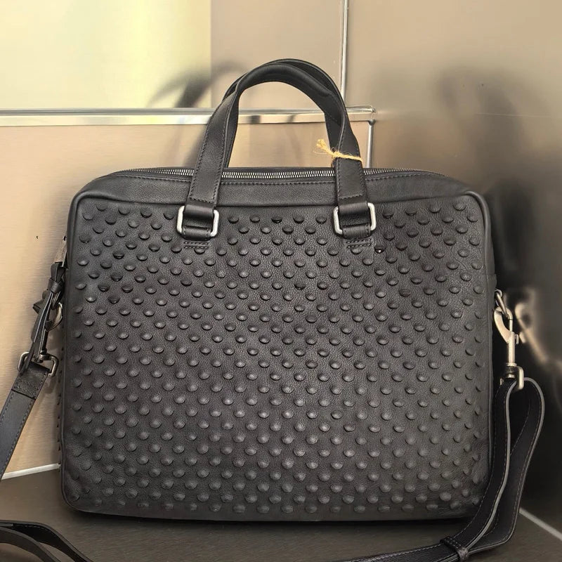 2024 Ruil Retro Men's Crossbody Bag Fashion Crazy Horse Leather briefcase Business handbag