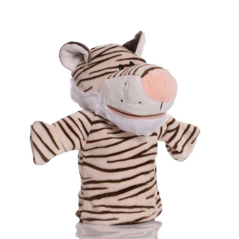 Stuffed Plush Animal Hand Puppet Finger Muppet Doll Toy Story Telling Educational Figure Decompressing Lion Monkey Gift for Kids