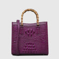 Crocodile Pattern Leather Women Handbags Bamboo Handle Bag Luxury Fashion Lady Square Shoulder Messenger Bags Mom Tide 2024 New