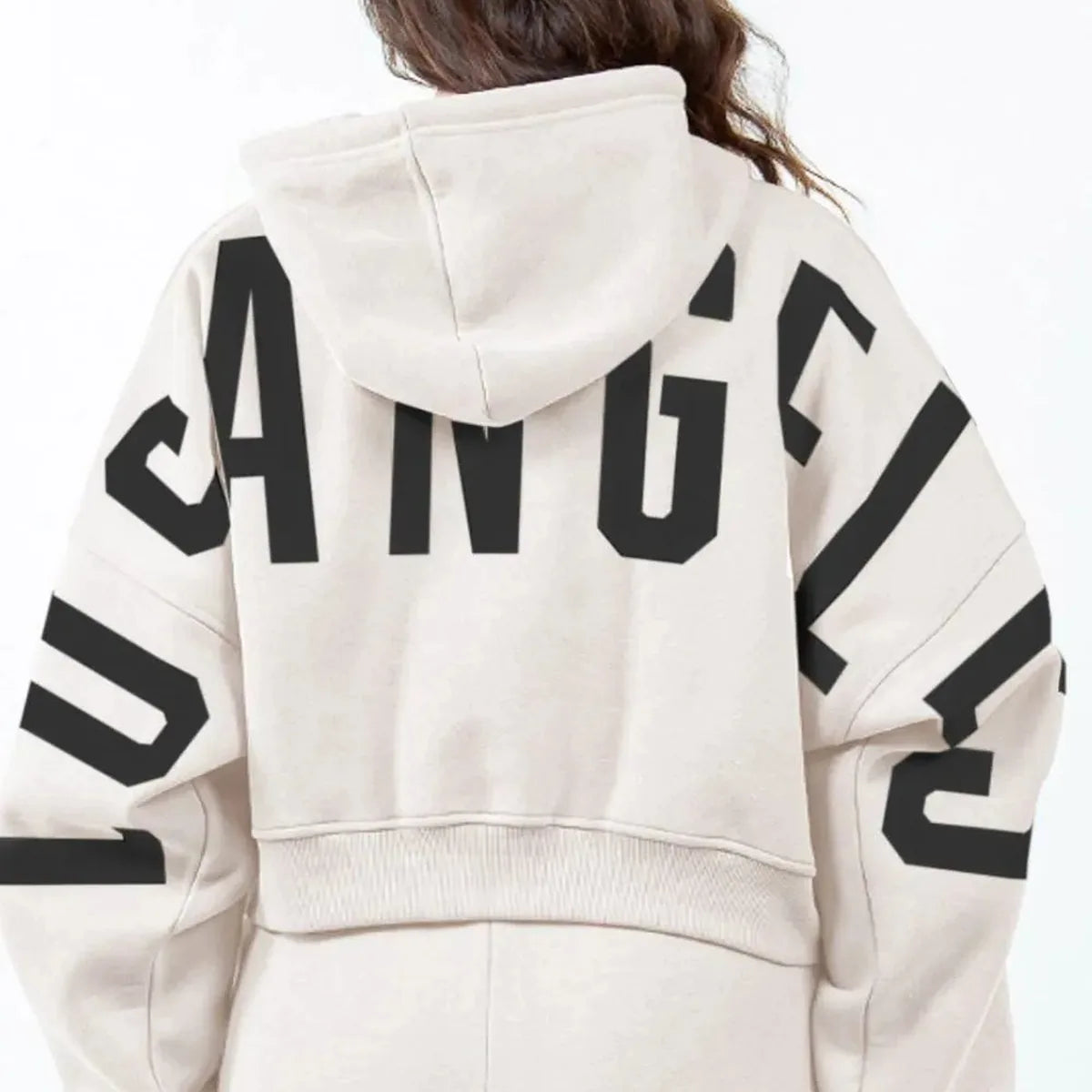 Urban Chic Letter Graphic Cropped Hoodie
