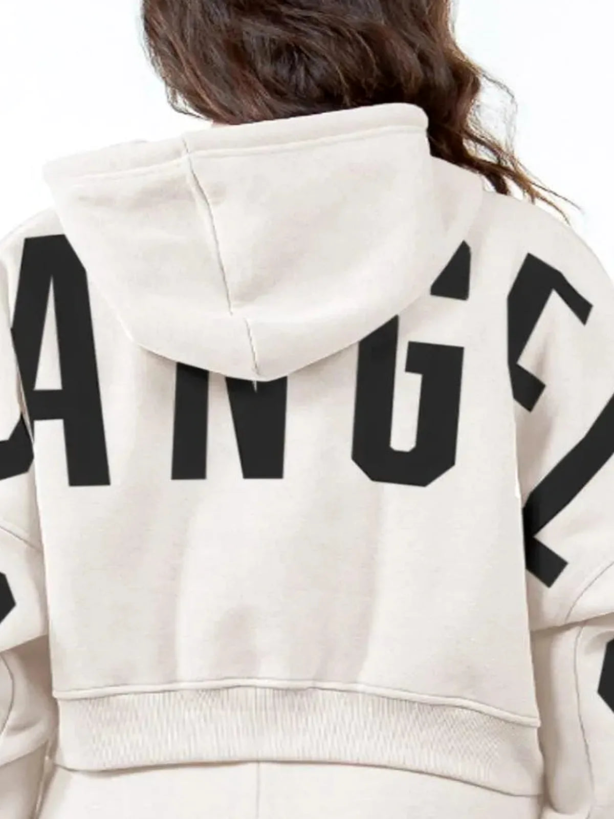 Urban Chic Letter Graphic Cropped Hoodie