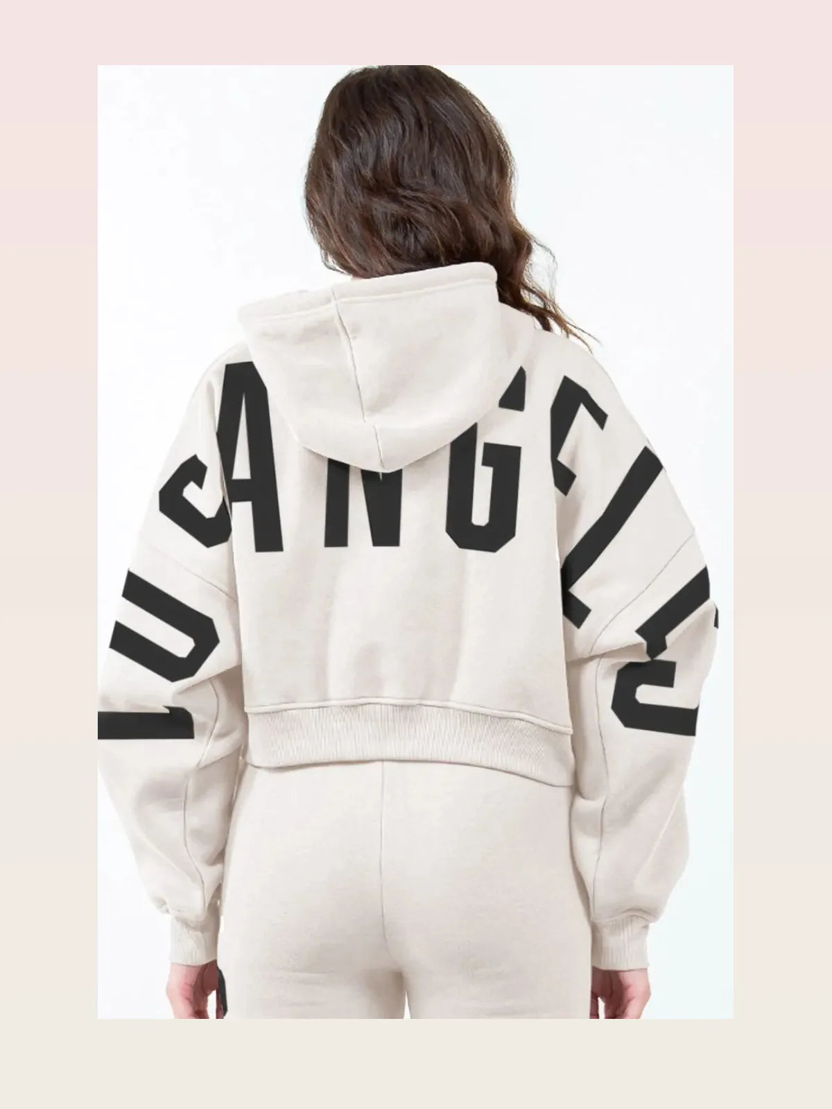 Urban Chic Letter Graphic Cropped Hoodie