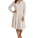 Lace V Neck Long Sleeve Dress