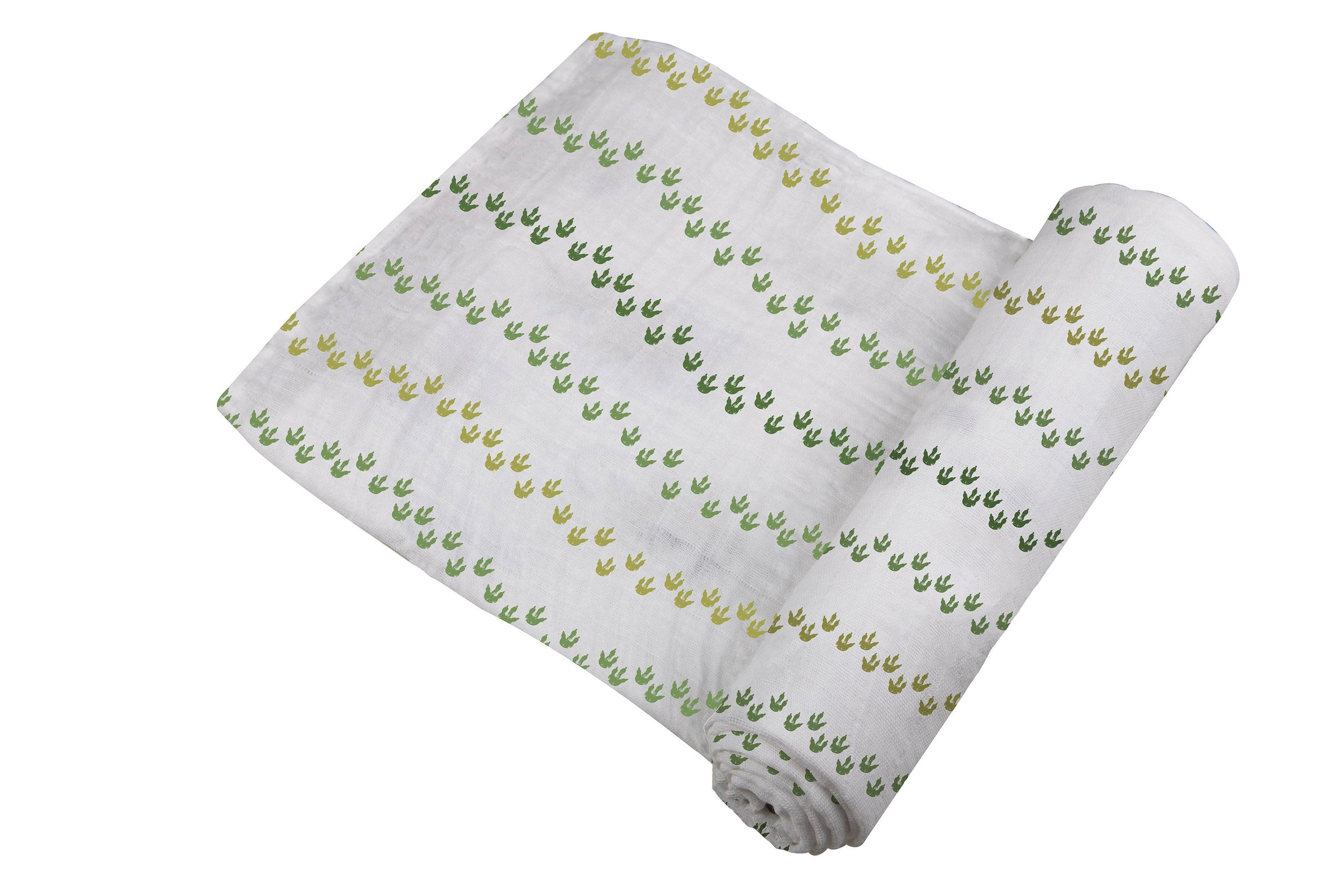 Cotton Muslin Baby Swaddle Dino Feet Print Lightweight