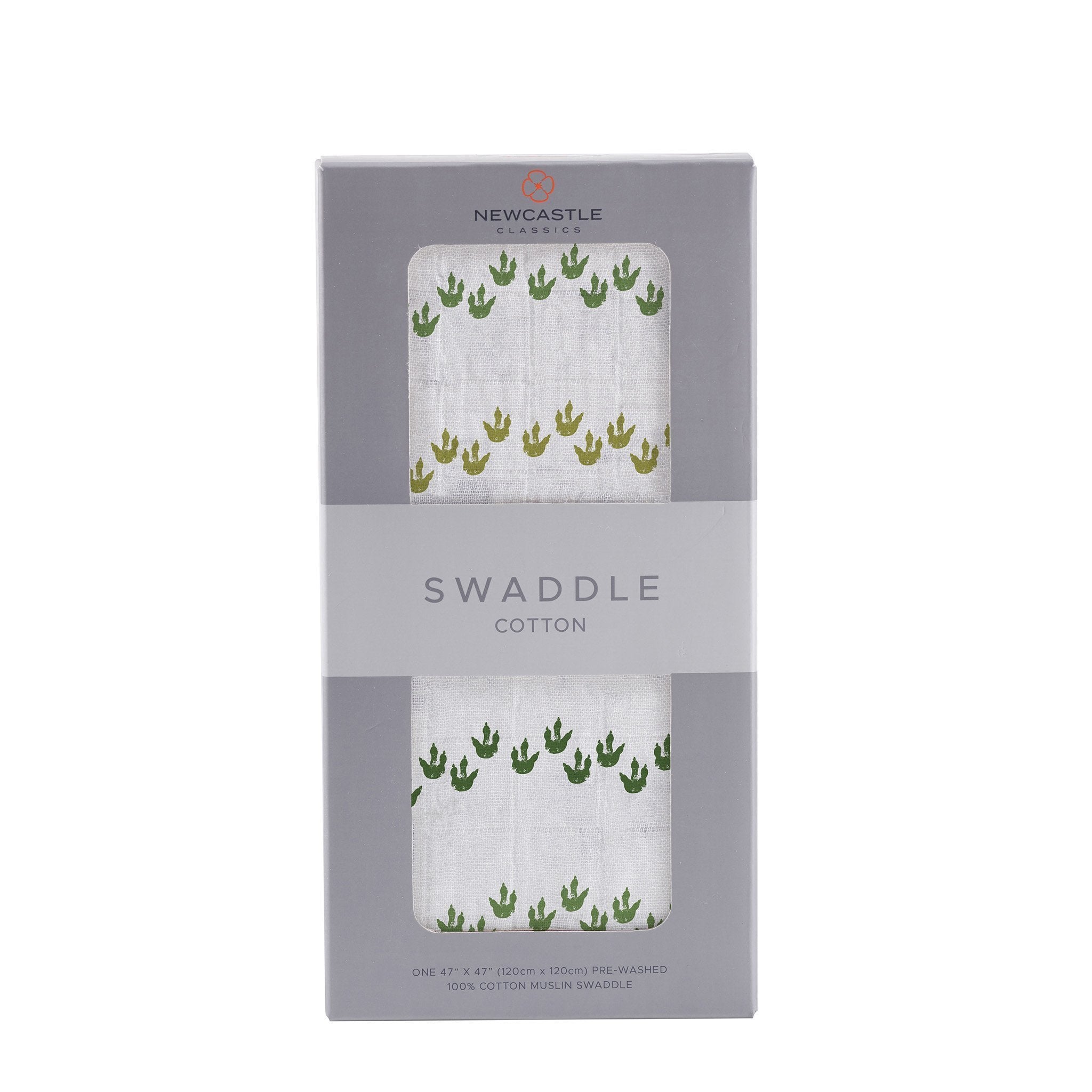 Cotton Muslin Baby Swaddle Dino Feet Print Lightweight