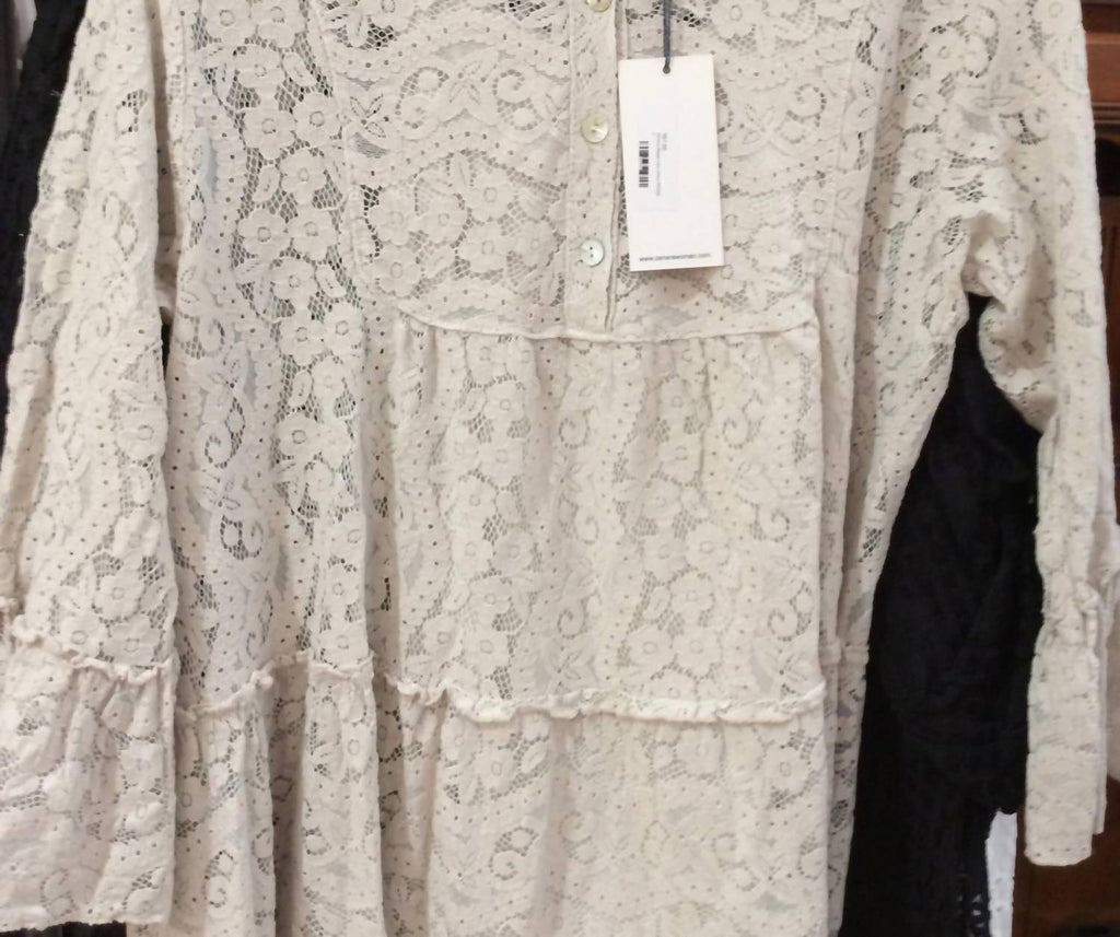 Lace V Neck Long Sleeve Dress